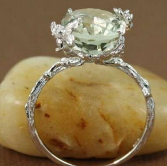 NWT GREEN AMETHYST (PRASIOLITE) RING - Picture 5 of 6